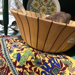 Large vtg Dansk International wooden bowl 16.5x6”